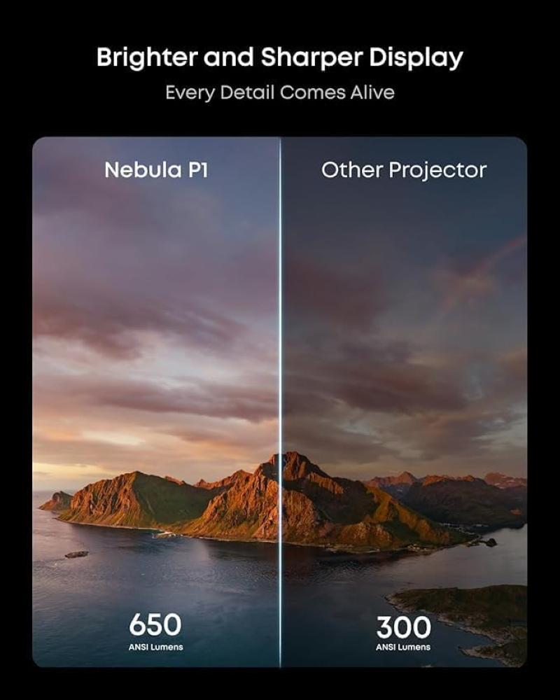 Projection Full HD du vidéoprojecteur Nebula P1