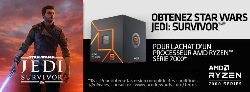 Star Wars Jedi : Survivor offert pour l'achat d'un processeur AMD Serie 7000 éligible !