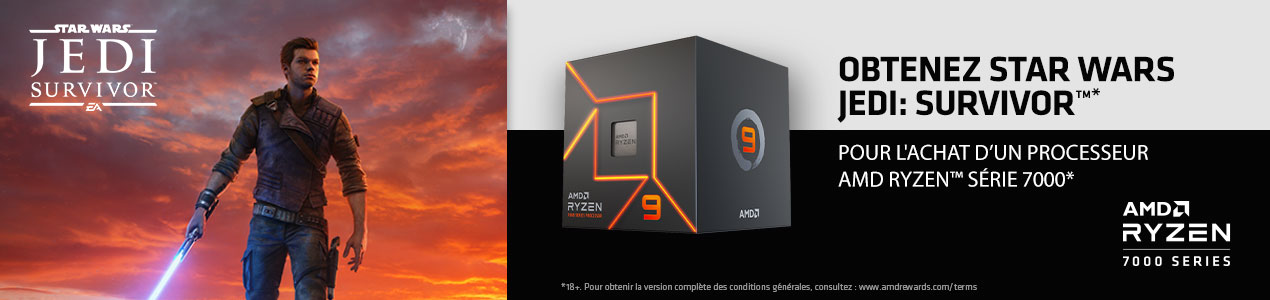 Star Wars Jedi : Survivor offert pour l'achat d'un processeur AMD Serie 7000 éligible !