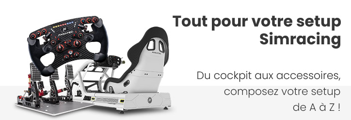 Tout pour votre setup Simracing, du cockpit aux accessoires !