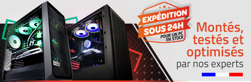 Nos PC gamer sont montés, testés, optimisés par nos experts et expédiés sous 24h00 si en stock !