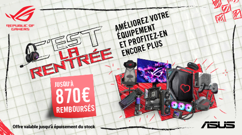 Jusqu'à 870€ remboursés par Asus jusqu'au 23/09