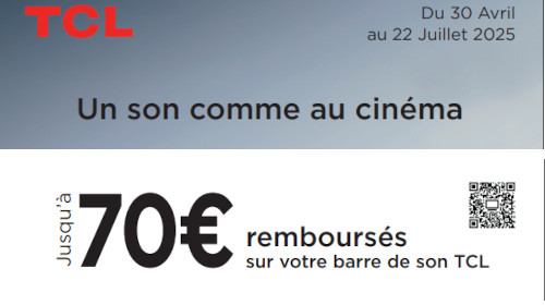 Jusqu'à 70 € remboursés jusqu'au 22/07/2025