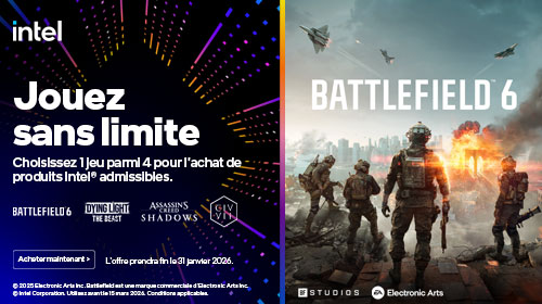 1 jeu vidéo offert avec Intel !