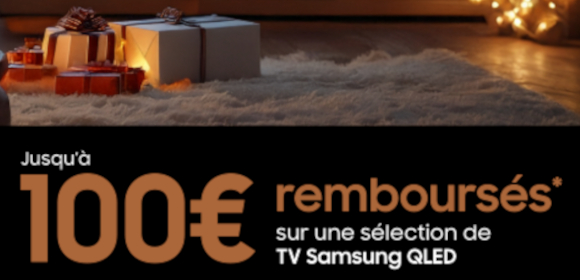 Jusqu'à 100€ remboursés sur une sélection de TV Samsung