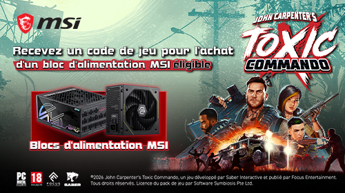 John Carpenter's Toxic Commando offert pour l’achat d’une alimentation MSI éligible