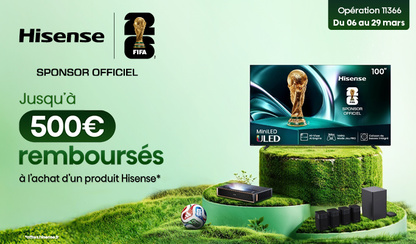 Jusqu'à 500€ remboursés sur une sélection de TV Hisense