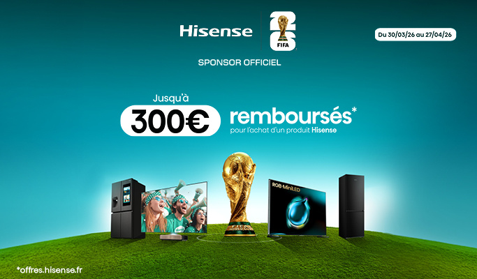 Jusqu'à 300€ remboursés sur une sélection de TV Hisense