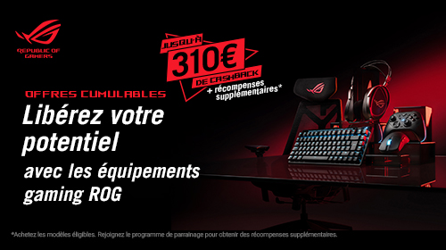 Jusqu'à 310€ remboursés sur une sélection Asus Rog