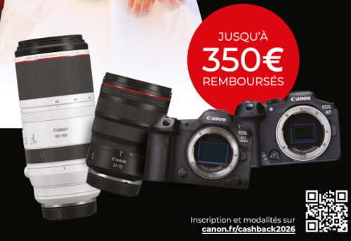 Jusqu'à 350€ remboursés sur une sélection Canon