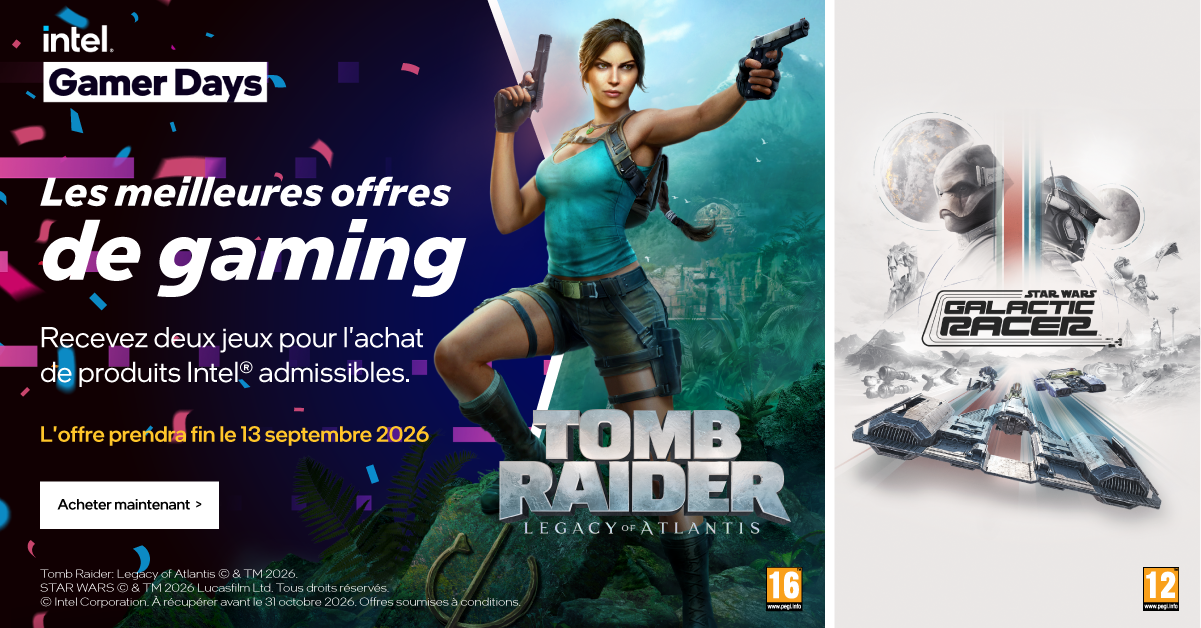 Obtenez 2 jeux avec l'achat de produits Intel éligibles