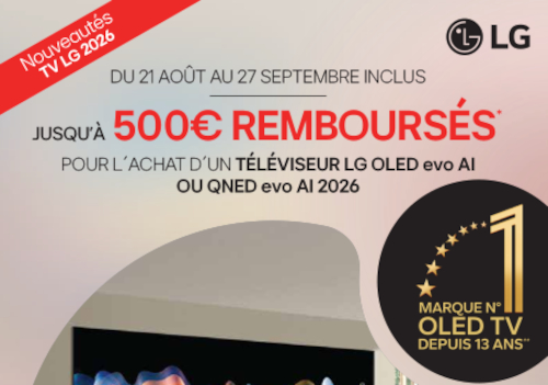 Jusqu'à 300€ remboursés sur une sélection de TV LG OLED G6