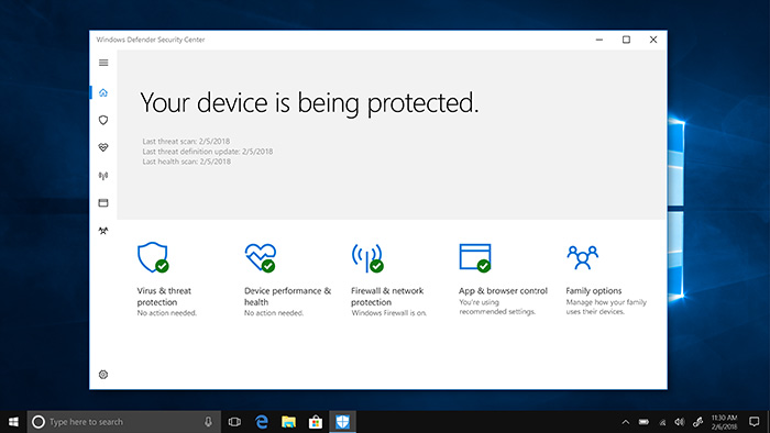 Windows Defender Antivirus Screen
