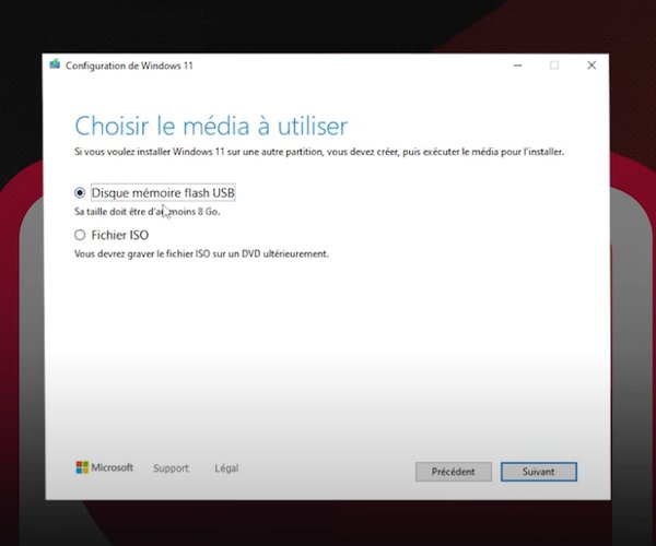 Créer le support d'installation Win 11