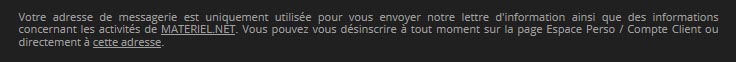 lien de désabonnement de la newsletter