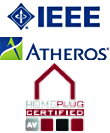 Logos IEEE, Atheros et Homeplug AV certified