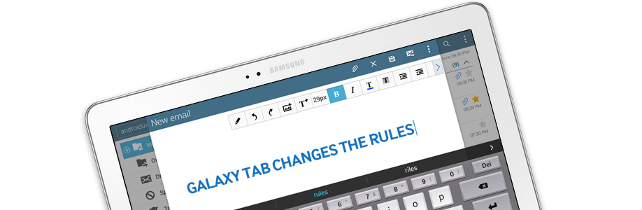 Ecran 10 pouces haute définition de la Galaxy Tab Pro 10.1