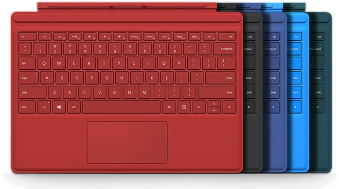Clavier Type Cover pour Surface Pro 4 disponible en plusieurs couleurs
