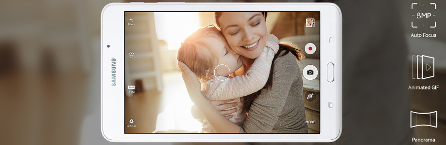 Appareil photo 8 Mégapixels : Capturez chaque moment avec votre tablette Samsung Galaxy Tab A 2016