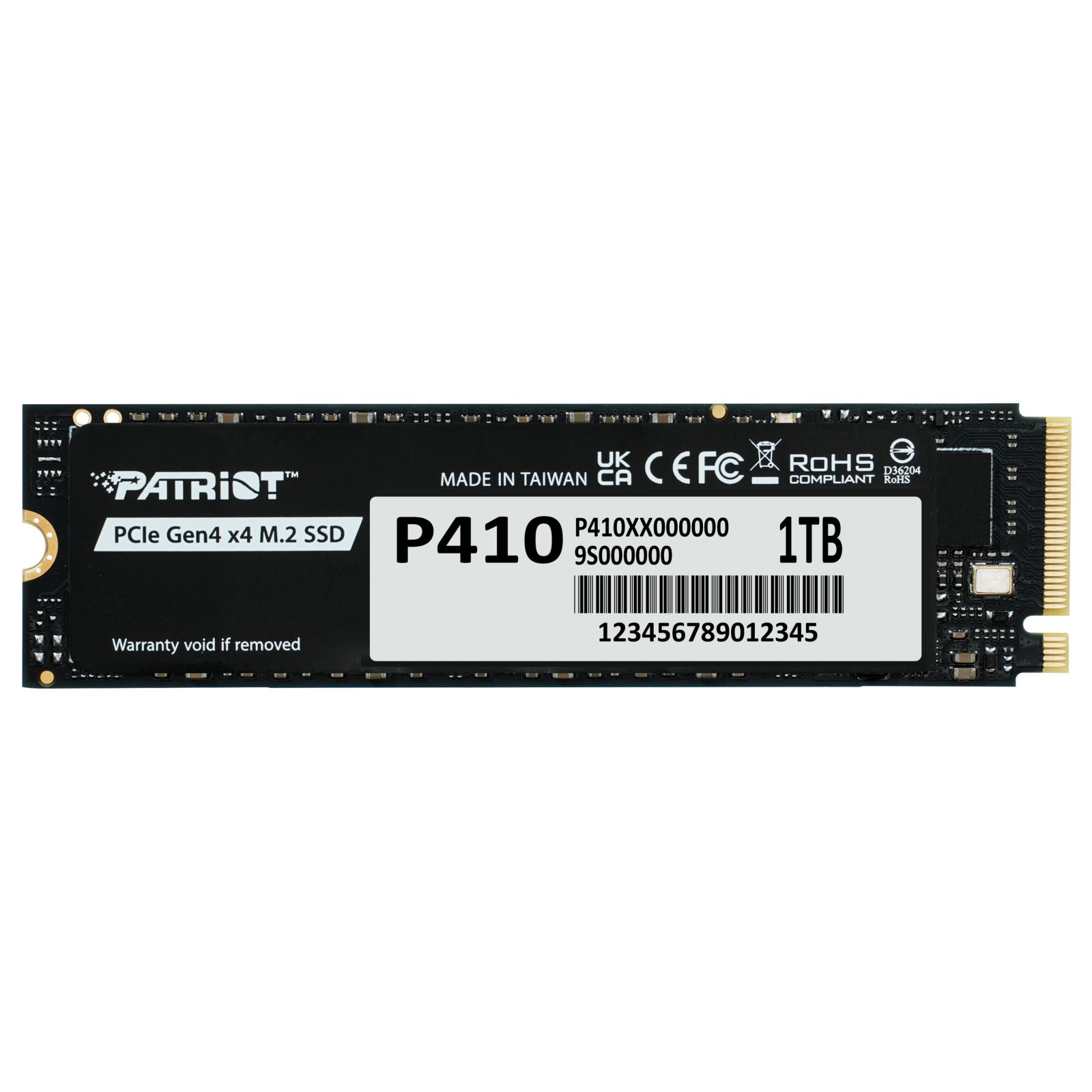 Disque SSD Patriot Viper SSD P410 M.2 PCI-Ex4 1TB Black (P410P1TBM28H)