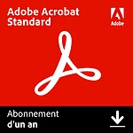 Logiciel bureautique Adobe Acrobat Standard - Abonnement 1 an - 1 utilisateur - A télécharger - Autre vue