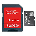 Sandisk Micro SDHC 8 Go + adaptateur SD (Classe 4)