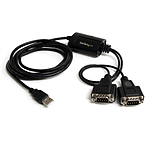 StarTech.com Câble FTDI USB 2.0 / 2 DB9 (série RS232) - 1,8m