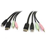 StarTech.com Câble de commutateur KVM DisplayPort USB 4 en 1