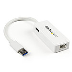 StarTech.com Adaptateur USB 3.0 vers RJ45 (Gigabit) - Blanc