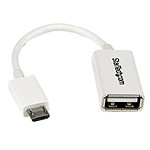 StarTech.com UUSBOTG Adaptateur Micro USB OTG 10 cm - Blanc