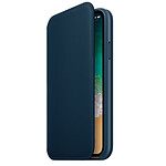 Apple Etui folio cuir (bleu cosmos) - iPhone X