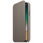Apple Etui folio cuir (taupe) - iPhone X