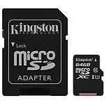 Kingston microSDXC 64 Go Canvas Select (80Mo/s) + adapt. SD
