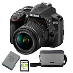Nikon D3400 + AF-P DX 18-55 VR + batterie + étui 