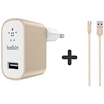 Belkin Câble Micro USB + chargeur secteur (or)