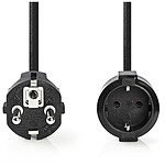 Câble d'alimentation NEDIS Rallonge électrique coudée noire - 2 mètres - Autre vue