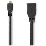 Câble HDMI NEDIS Câble Micro HDMI mâle / HDMI femelle haute vitesse avec Ethernet Noir (20 cm) - Autre vue