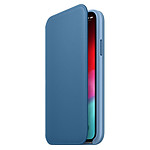 Apple Etui folio cuir (bleu) - iPhone XS