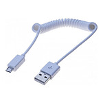 Câble Spirale USB A mâle / micro USB B mâle - 60 cm
