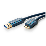 Clicktronic Câble Micro USB 3.0 Type AB (Mâle/Mâle) - 1 m