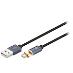 Goobay Câble Magnetic USB-A 2.0 / micro USB 2.0 Noir