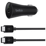Belkin Chargeur voiture (noir) + Câble USB-C / USB-C (noir) - USB-C - 27 W