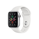 Apple Watch Series 5 Aluminium (Argent - Bracelet Sport Blanc) - GPS - 40 mm