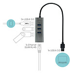 Câble USB i-tec USB 3.0 Metal Hub 3 Ports - Gigabit Ethernet - Autre vue