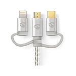Adaptateurs et câbles Cable 3-en-1 USB 2.0 vers micro-USB / USB-C / Lightning - 1 m - Autre vue