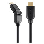 Cable HDMI 2.0 High Speed avec Ethernet rotatif - 2 m