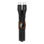 Câble USB-C vers USB-C avec sangle de fermeture (noir) - 1,2 m