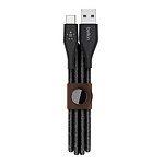 Câble USB-C vers USB-A avec sangle de fermeture (noir) - 1,2 m