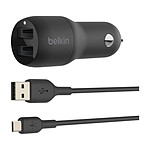 Belkin chargeur voiture double - USB A - 24W + Câble USB-A vers Micro USB (1 m)