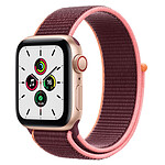 Apple Watch SE Aluminium (Or - Bracelet Sport Prune) - Cellular - 40 mm